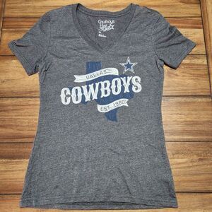 Dallas Cowboys Her Style Graphic V-Neck SS Md Navy